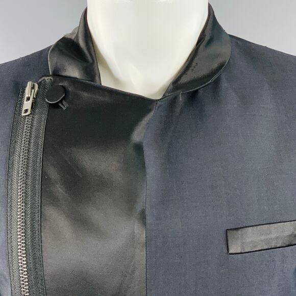 MAISON MARTIN MARGIELA SS12 Size 40 Black Asymmetrical Biker Blazer Jacket - Picture 3 of 16